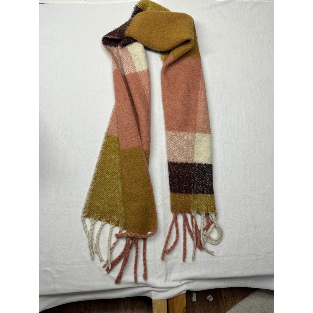 World Market Plaid Scarf Soft Acrylic Blend Oversized Warm Fall Winter